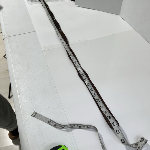 Fossil Brown Leather Belt Western Concho Womens XL Silver Gold 90’s Y2K - Picture 11 of 12